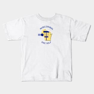 Wisconsin Disc Golf - State Shape Light Kids T-Shirt